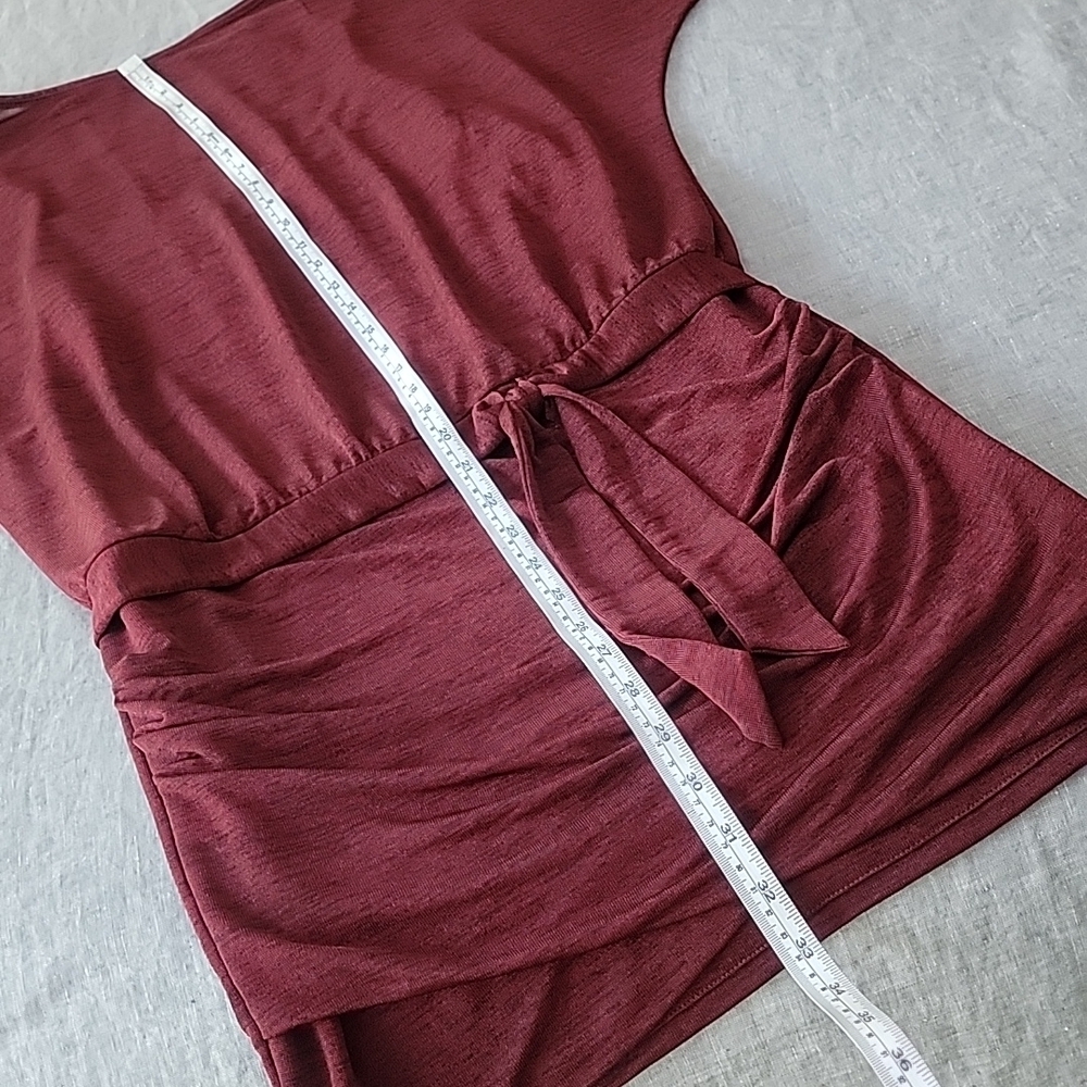 WHBM Metallic Ruby 3/4 Dolan Sleeve Dress - Picture 11 of 16